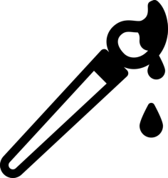 Paint Brush With Drops Engraving Svg Design, Free Vectors File